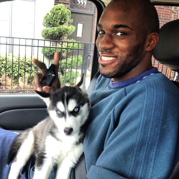 quincy pondexter with his husky