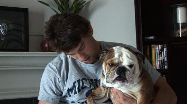 Michael Phelps shares a lot of time with his English Bulldog