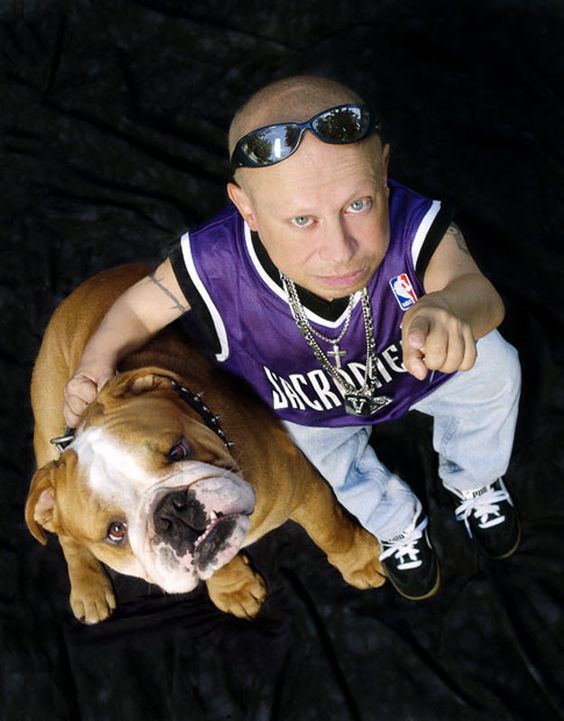 The shortest man on Hollywood has a special friend, an English Bulldog
