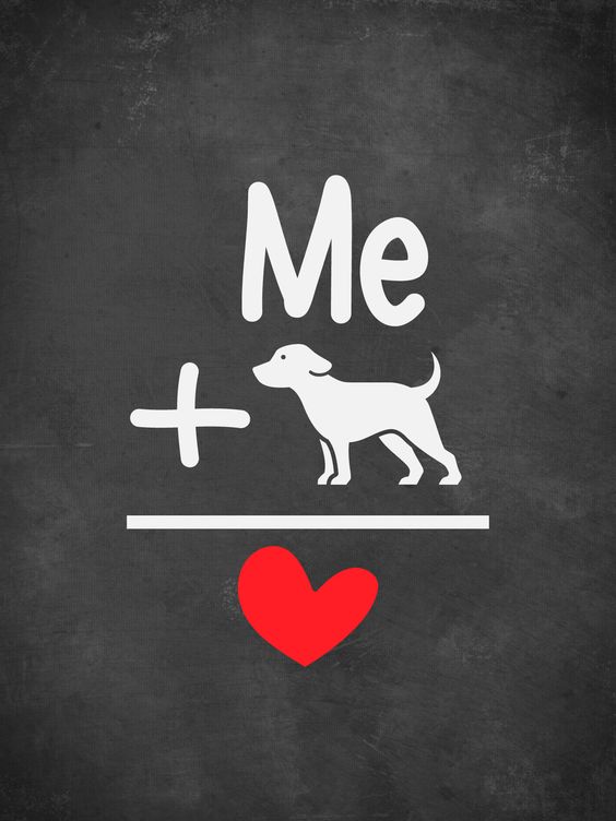 Me plus dog equals love