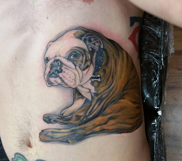 Beautiful bulldog tattoo