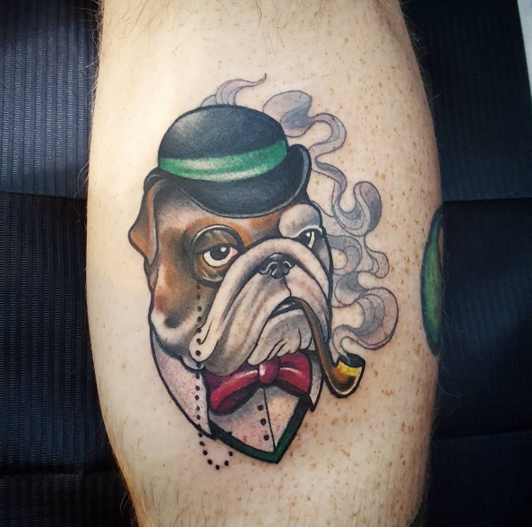 Cool english bulldog tattoo